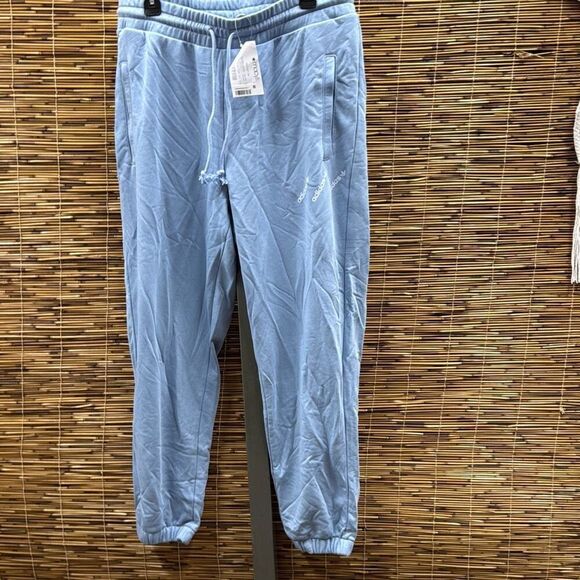 Plus Size Adidas 3-Stripe Fleece Joggers, Women's, Size: 1XL, Light Blue - Picture 1 of 2